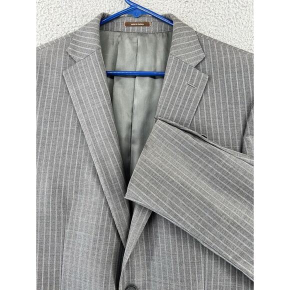 PETER MILLAR Men's 2-Button Sport Coat Blazer Gray Stripe Wool 44 L 2-Vent READ‎ - Picture 1 of 12